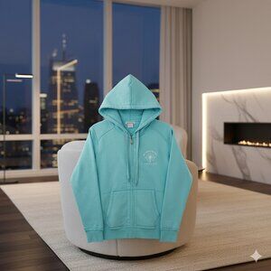 NWOT Wild Palms Medium Hoodie Embroidered Sweatshirt Full Zip 2-Pocket Cotton